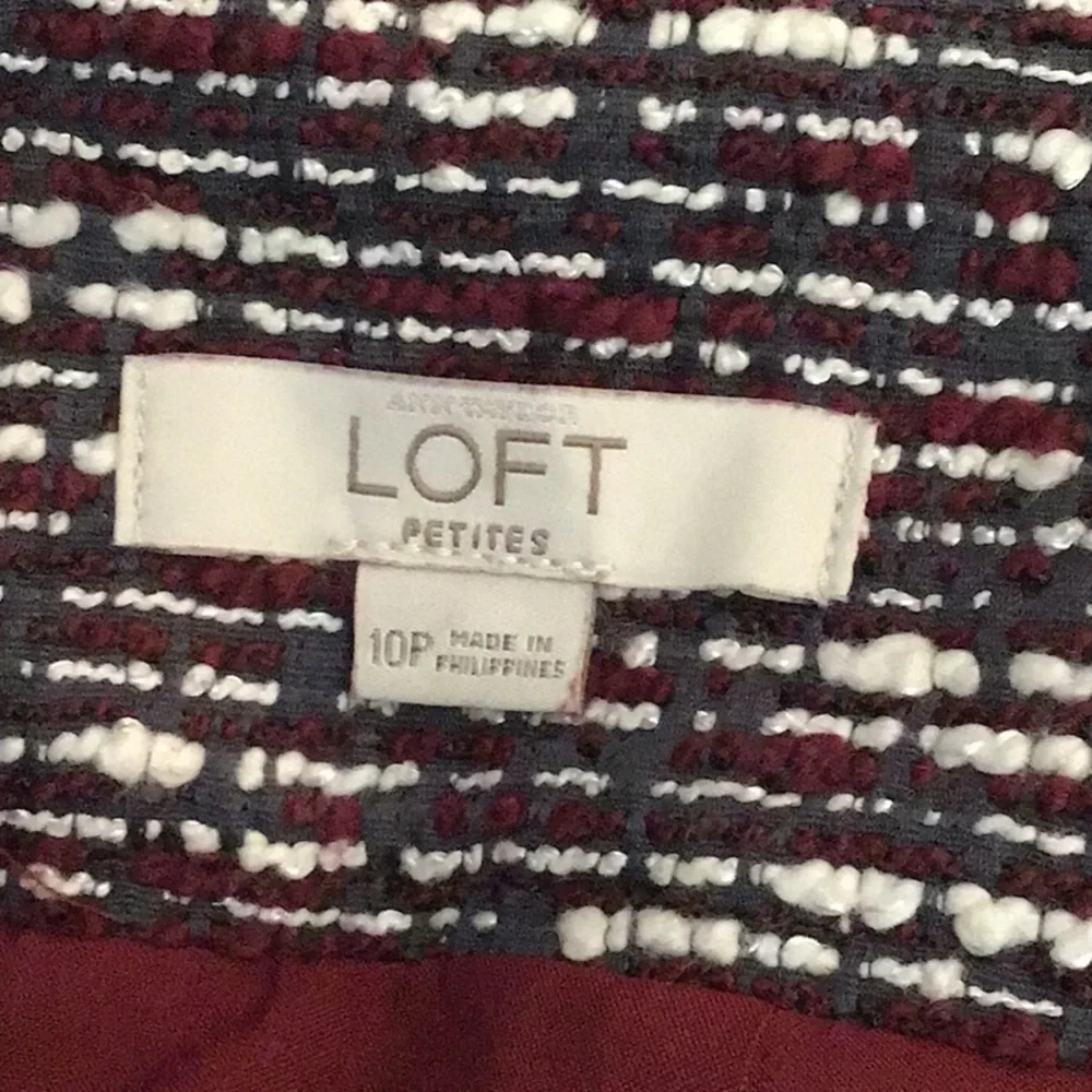 Loft Petites Pencil Skirt Maroon Multicolor Size 10